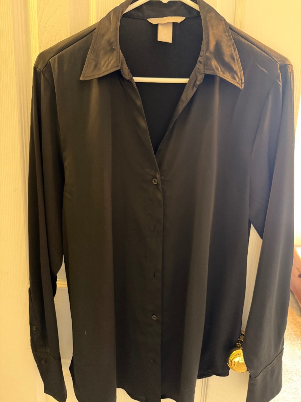 H&M black silky blouse - medium